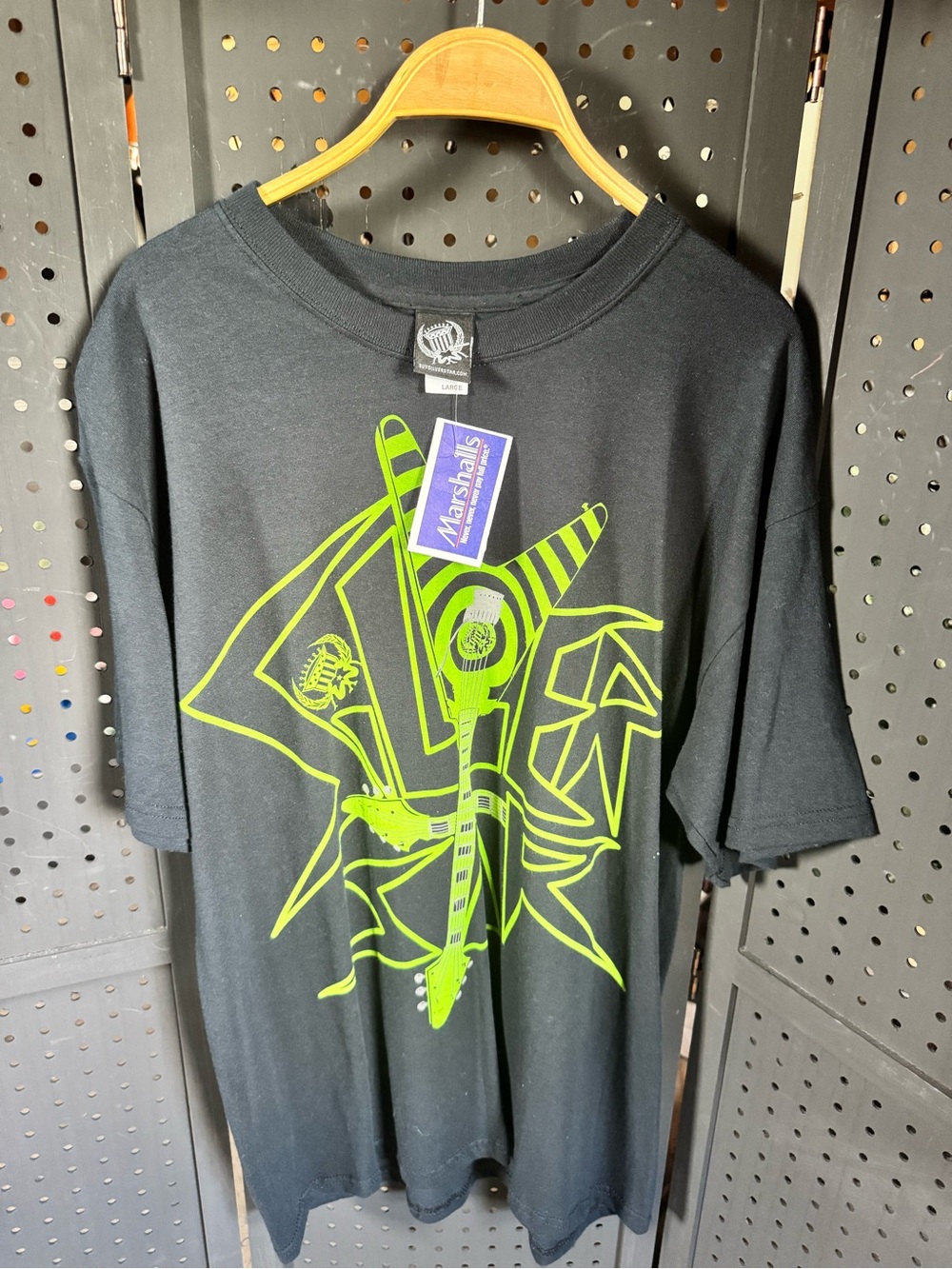 Marshalls Y2K Silverstar Black Short-Sleeve T-Shirt with Neon Green Graphic